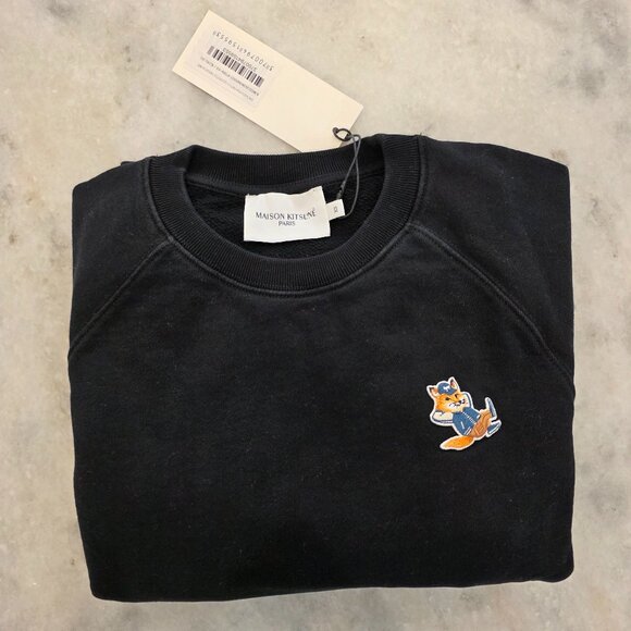 New Maison Kitsuné Sweatshirt in Black - Picture 4 of 7